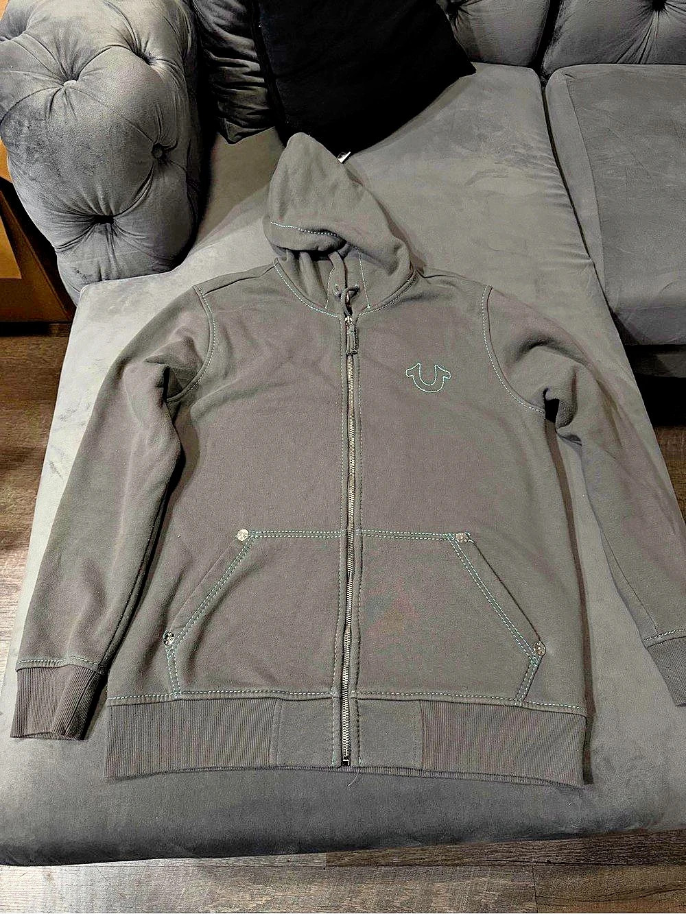 True Religion World Tour Zip Hoodie Gray